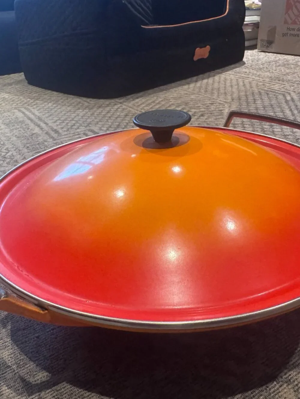 Le Creuset Wok Orange Red 36 cm VINATGE